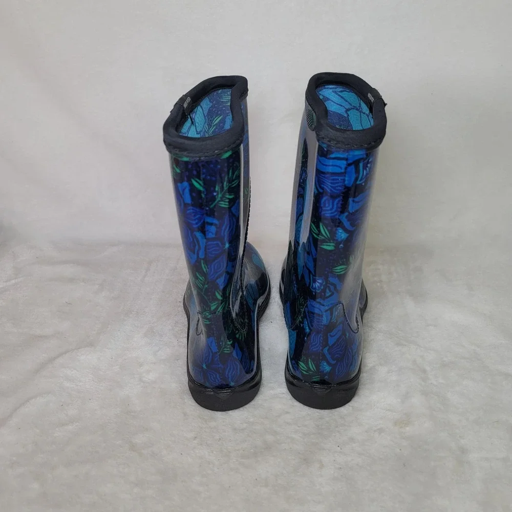 Sloggers Blue Floral Waterproof Rain Boots Garden Gorpcore USA 7 Cottagecore
